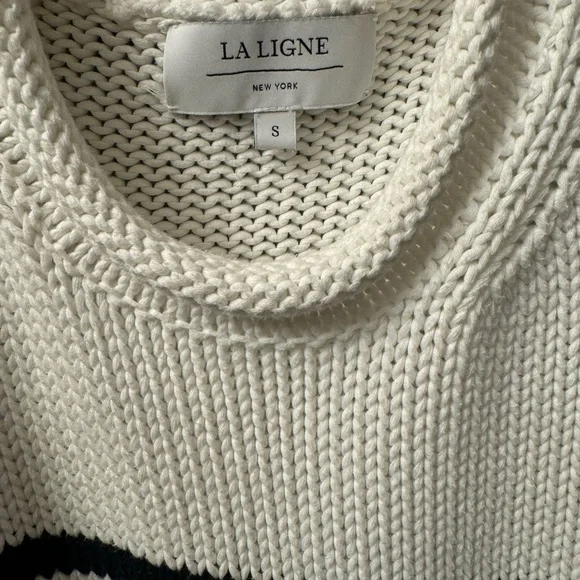 La Ligne Mini Marina Sweater, Ivory/Navy - Picture 9 of 10